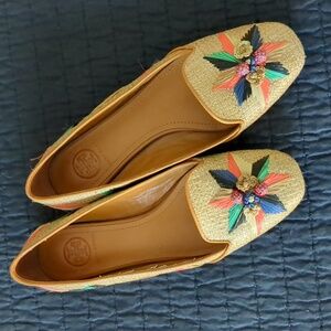 Tory Burch Geraldine Raffia Flats Sz. 6.5